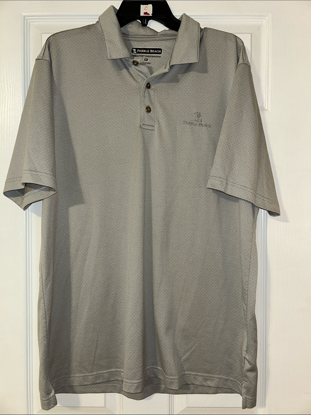 Pebble Beach Light Gray Men's Performance Polo